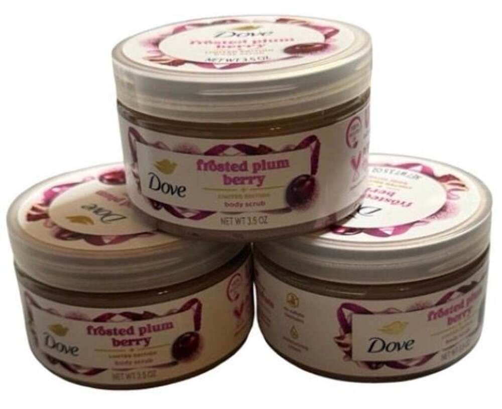 Dove Frosted Plum Berry Limited Edition Body Scrub 3.5 oz Set of 3